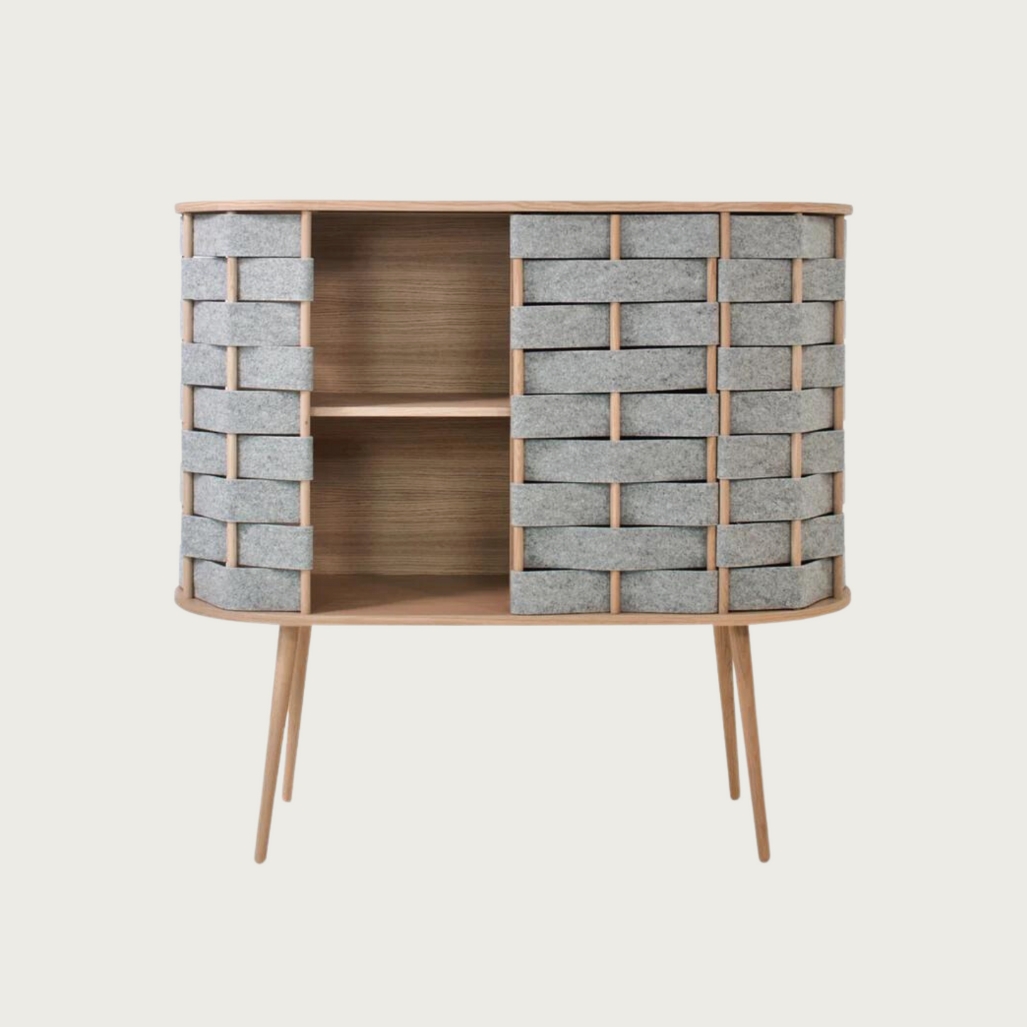 Felt high chest, natural oak, 120cm