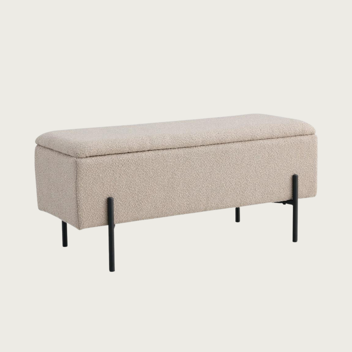 Bench bouclé with storage