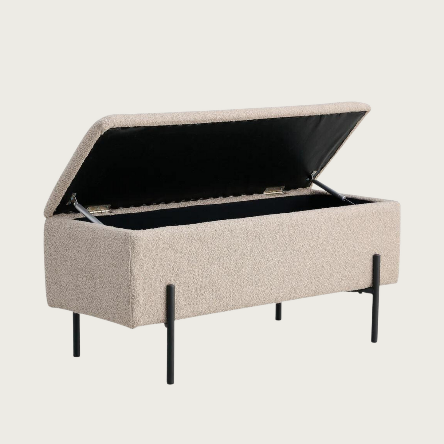 Bench bouclé with storage