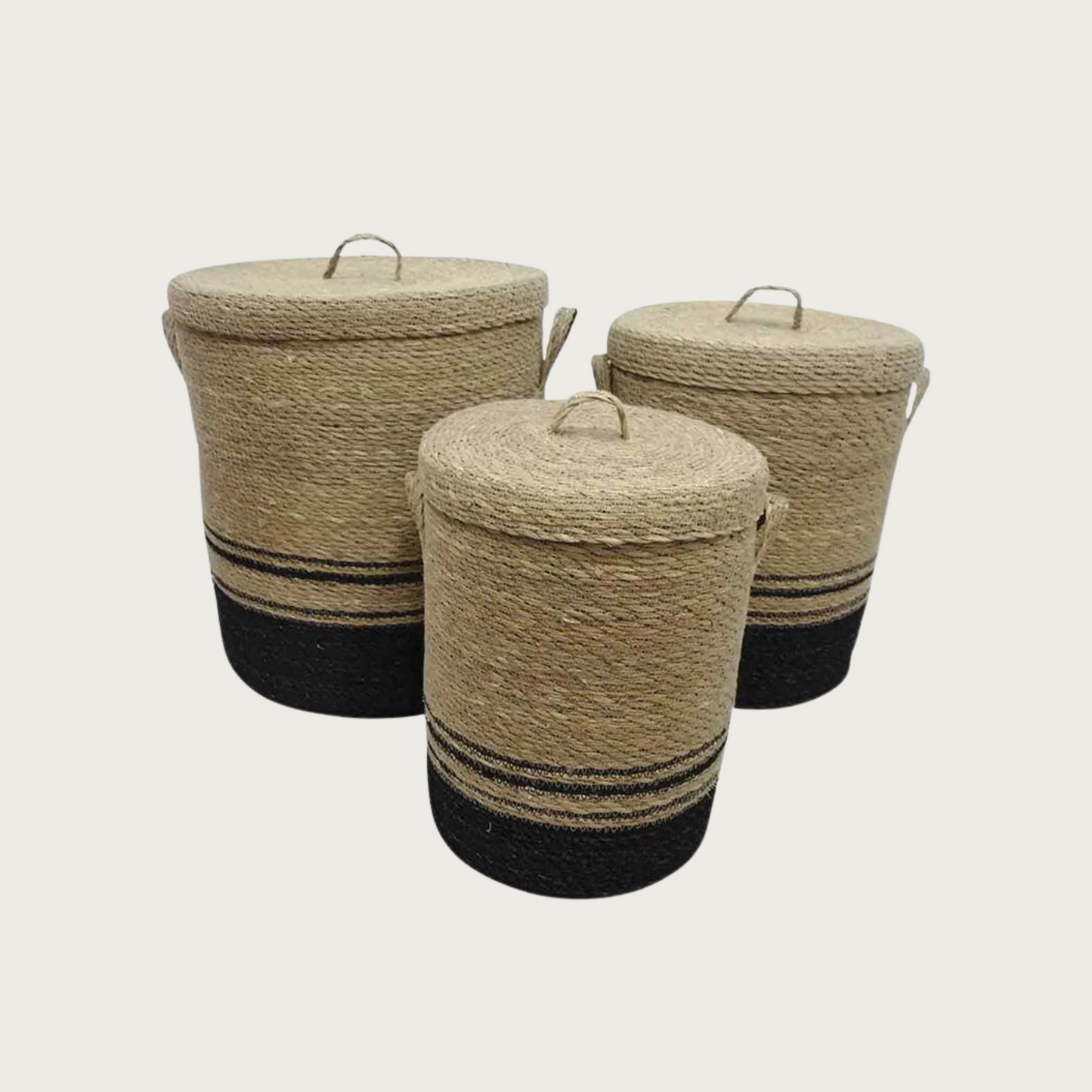 Laundry Basket Black (Set Of 3)