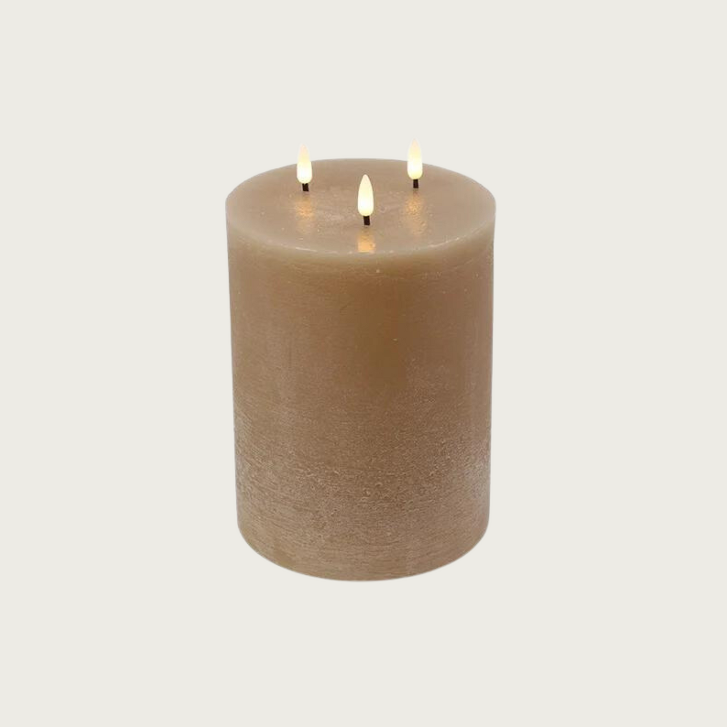 Ledstompkaars XXL brownbeige