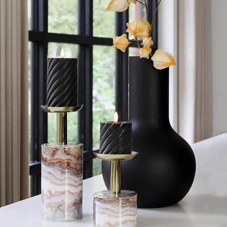 Ledstompkaars swirl S