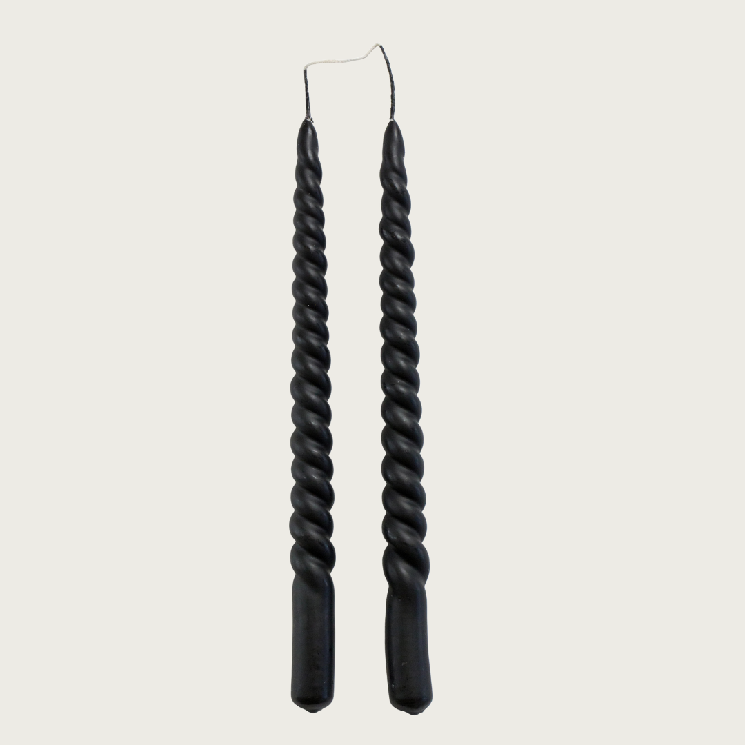 Swirl candle zwart