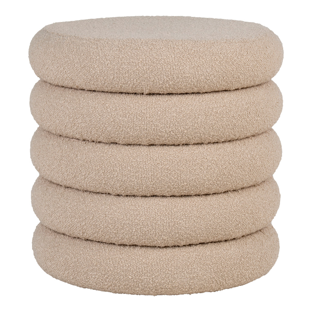 Pouf in bouclé with storage