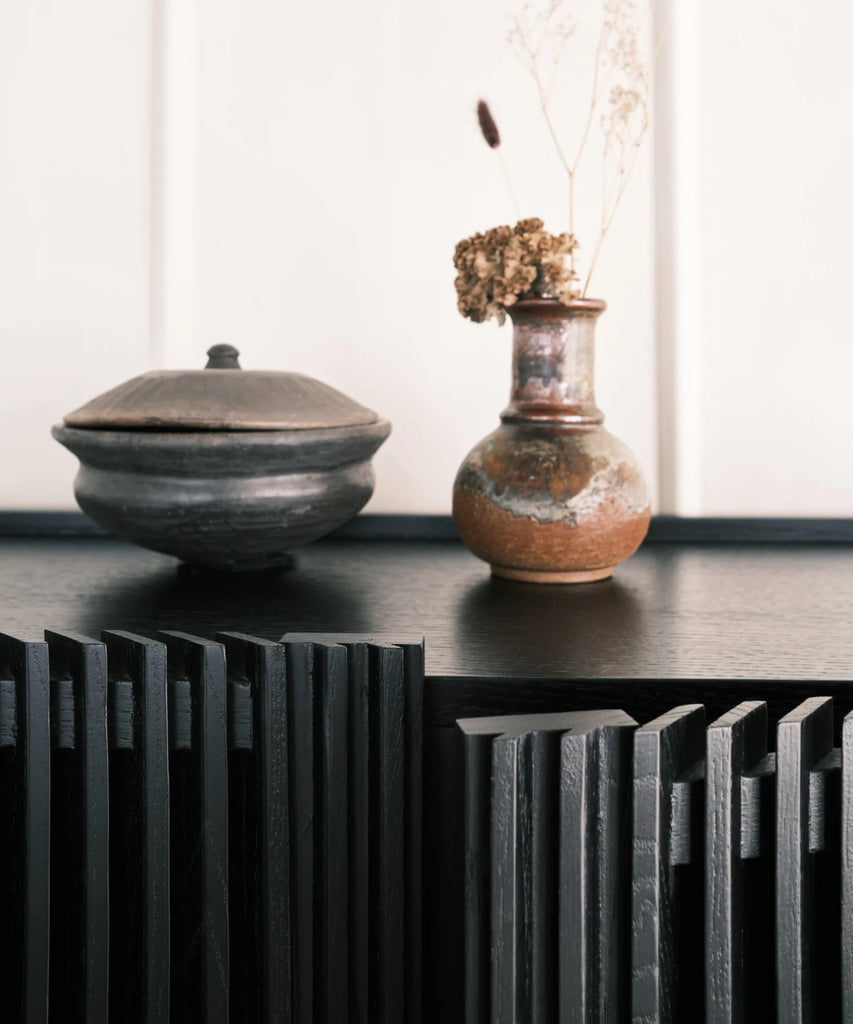 Louvre highboard - black oak