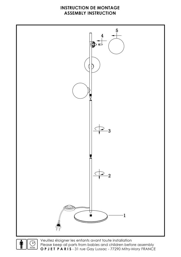 Floor Lamp Edmond Black 3 Lamps