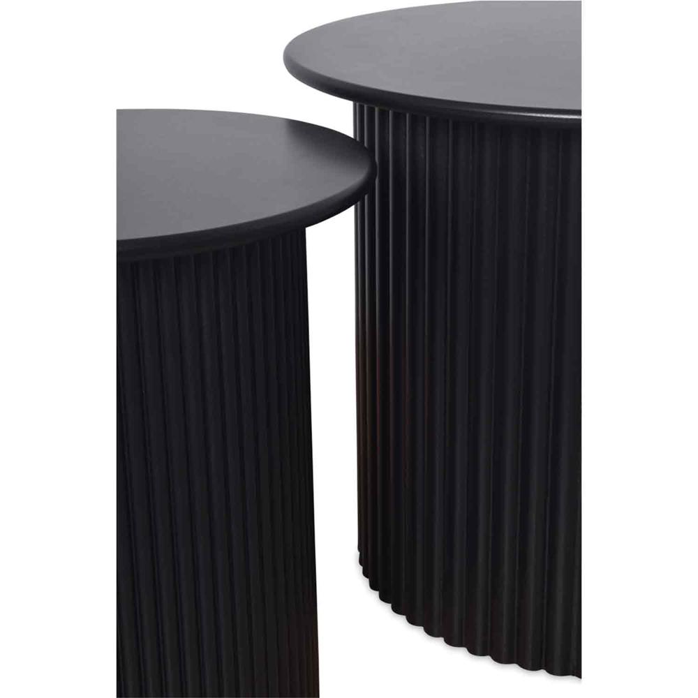 Coffee Tables Round Black Set Of 2