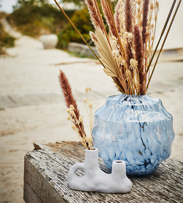 Stoneware vase blue