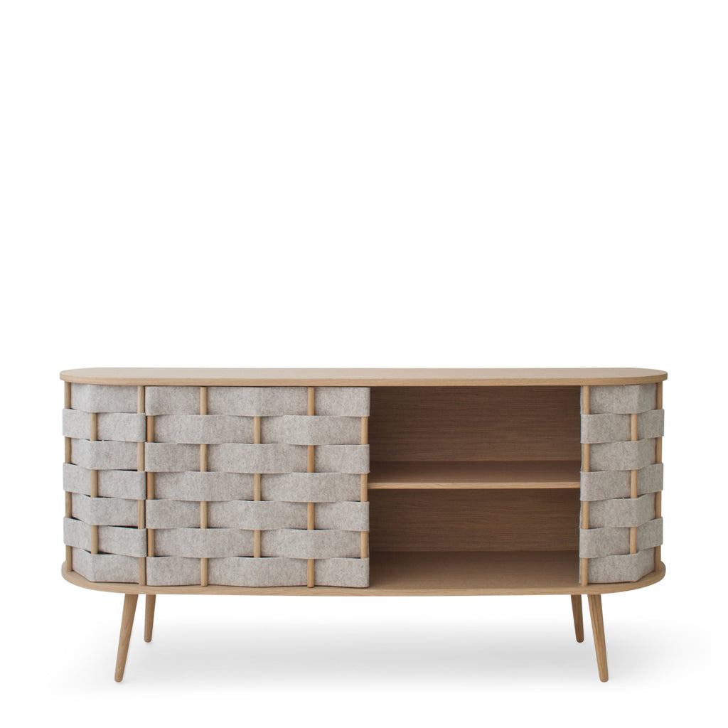 Felt sideboard, natural oak, 160cm