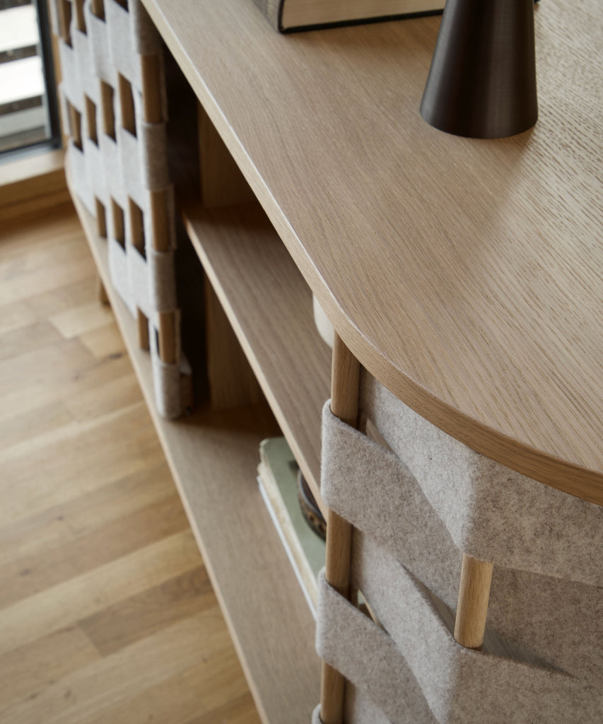 Felt sideboard, natural oak, 160cm