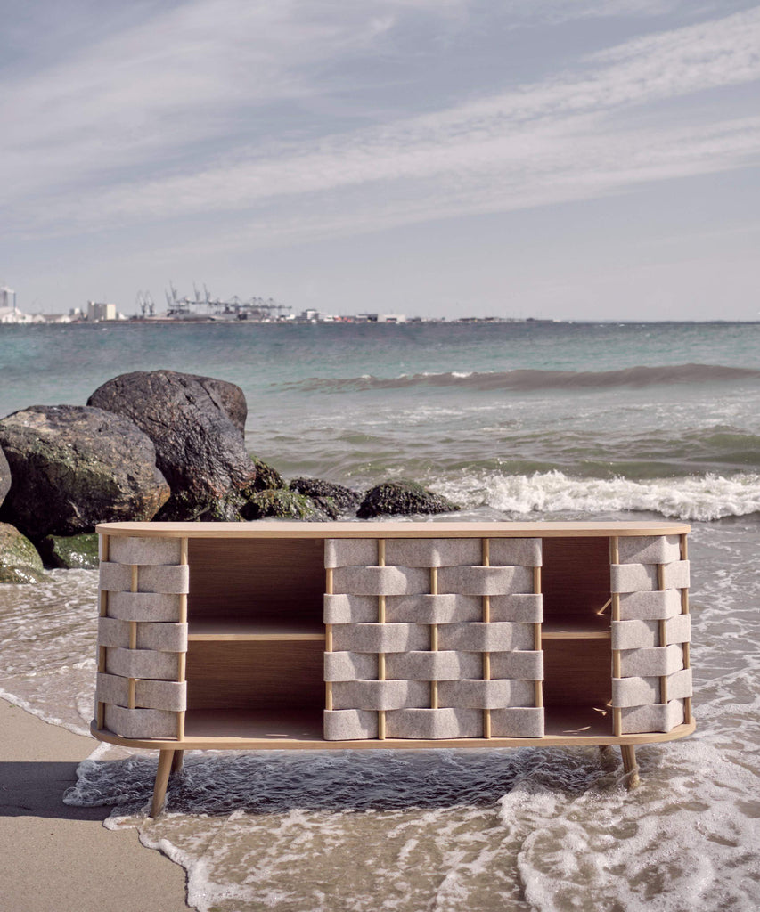 Felt sideboard, natural oak, 160cm