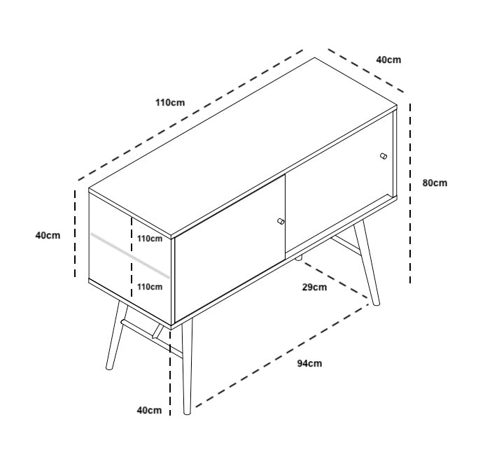 Dawn sideboard - 2x sliding door