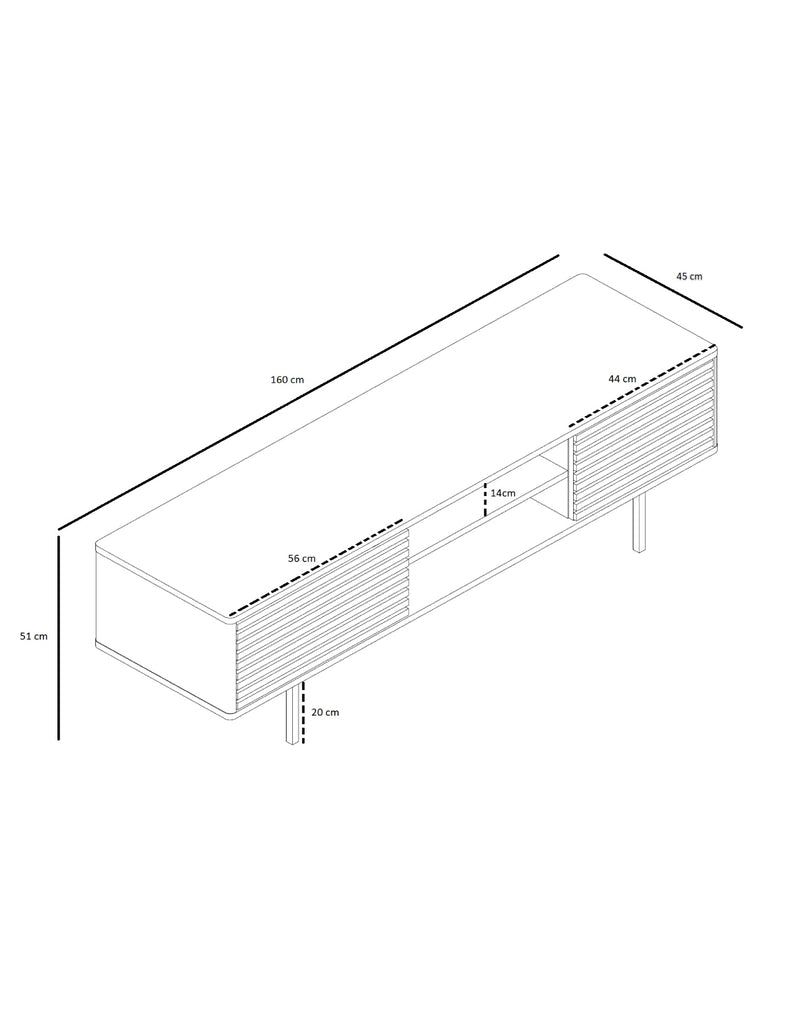 Sense TV-bench - Black oak