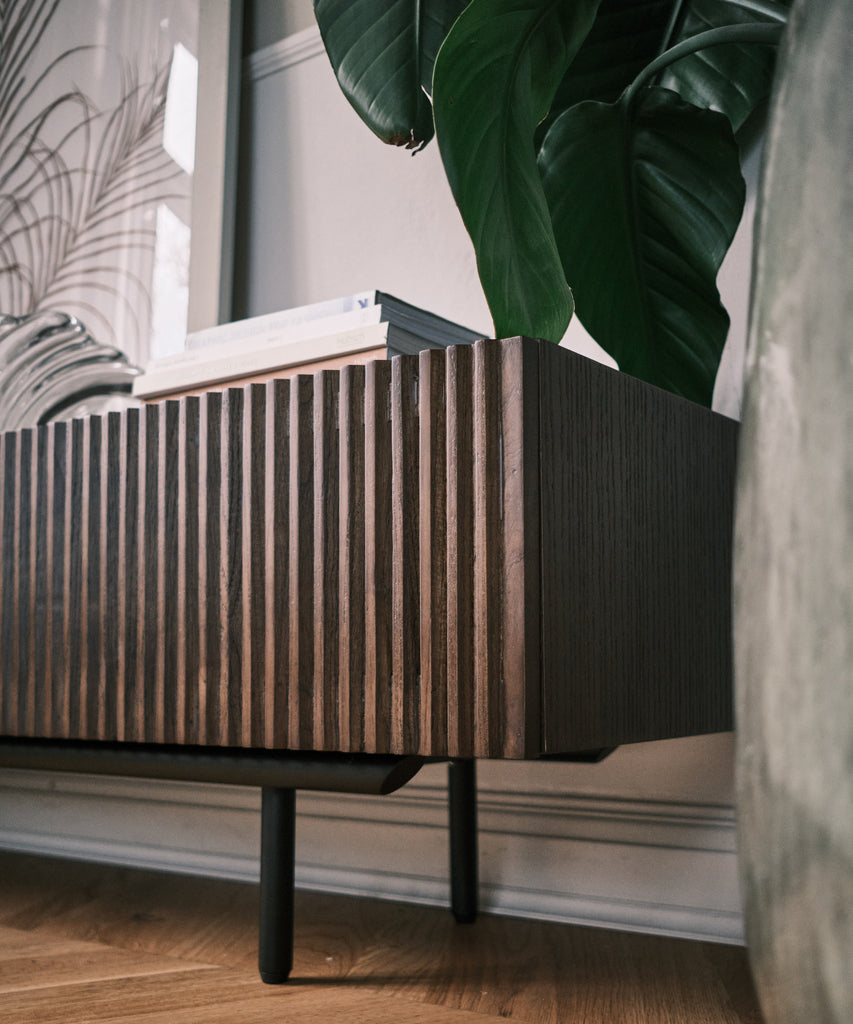 Louvre tv unit - smoke oak