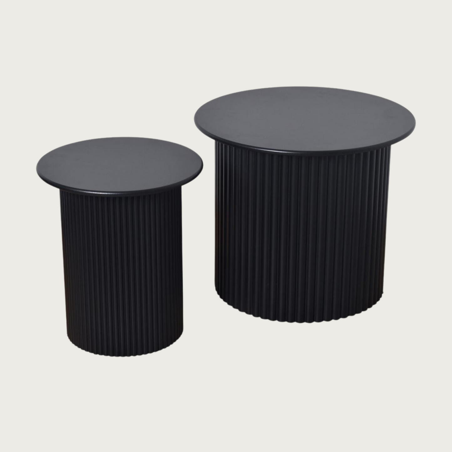 Coffee Tables Round Black Set Of 2