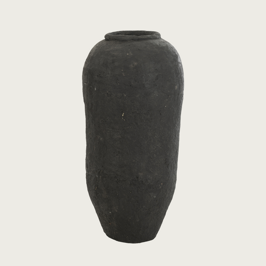 Vase Paper Mache Black